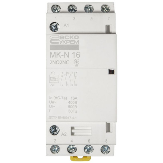 Модульний контактор Аско-Укрем MK-N 4P 16A 2NO+2NC (A0040030028)