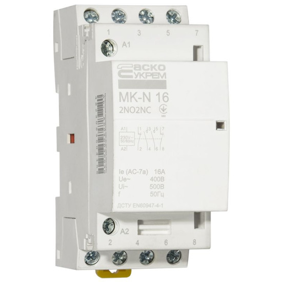 Модульний контактор Аско-Укрем MK-N 4P 16A 2NO+2NC (A0040030028)