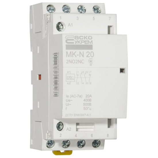 Модульний контактор Аско-Укрем MK-N 4P 20A 2NO+2NC (A0040030029)