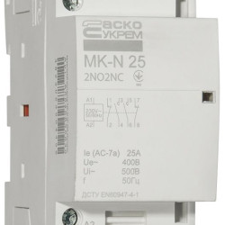 Модульний контактор Аско-Укрем MK-N 4P 25A 2NO+2NC (A0040030030)