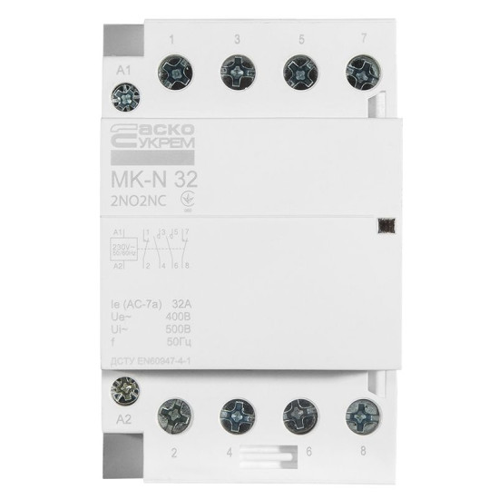 Модульний контактор Аско-Укрем MK-N 4P 32A 2NO+2NC (A0040030035)