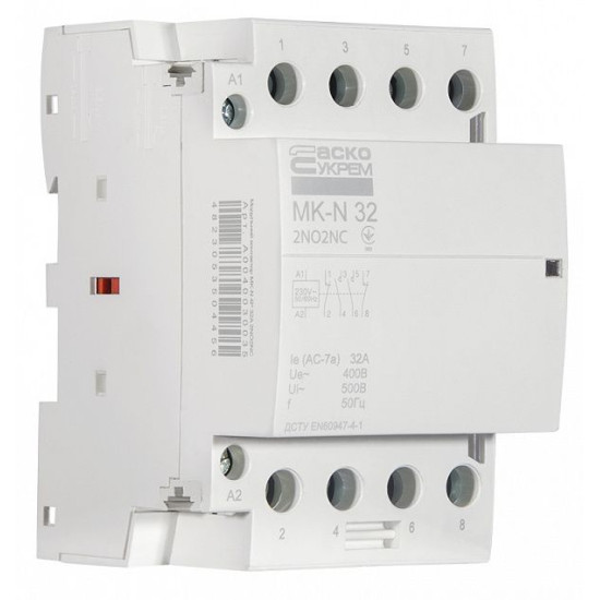 Модульний контактор Аско-Укрем MK-N 4P 32A 2NO+2NC (A0040030035)