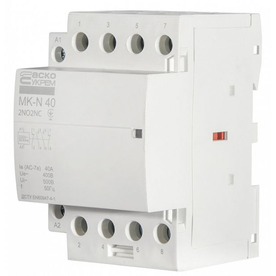 Модульний контактор Аско-Укрем MK-N 4P 40A 2NO+2NC (A0040030036)