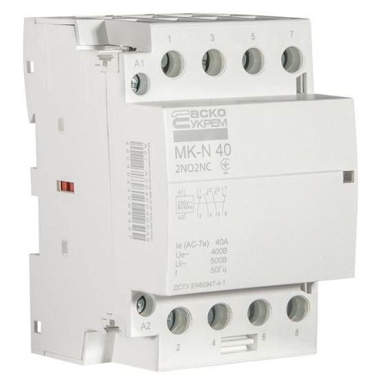 Модульний контактор Аско-Укрем MK-N 4P 40A 2NO+2NC (A0040030036)