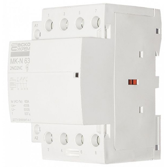 Модульний контактор Аско-Укрем MK-N 4P 63A 2NO+2NC (A0040030037)