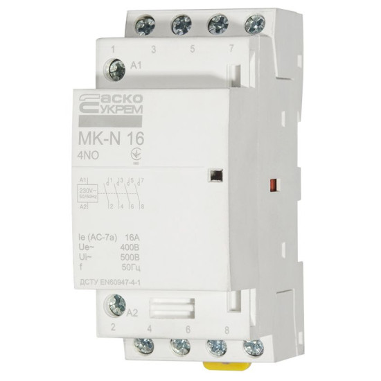 Модульний контактор Аско-Укрем MK-N 4P 16A 4NO (A0040030026)