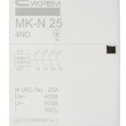 Модульний контактор Аско-Укрем MK-N 4P 25A 4NO (A0040030027)