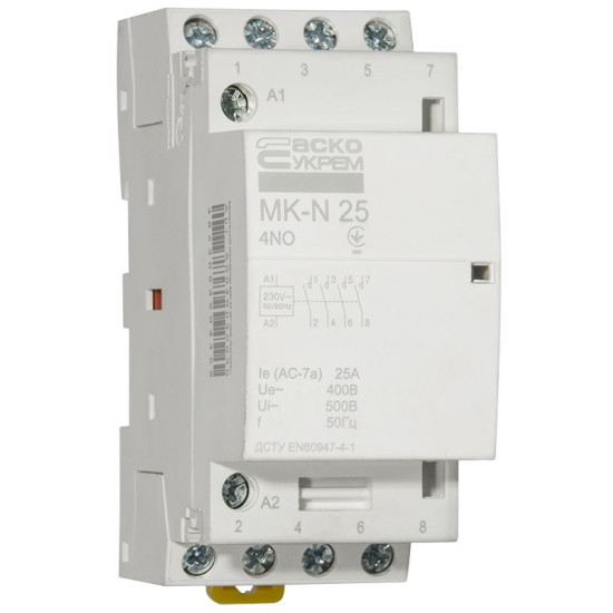 Модульний контактор Аско-Укрем MK-N 4P 25A 4NO (A0040030027)