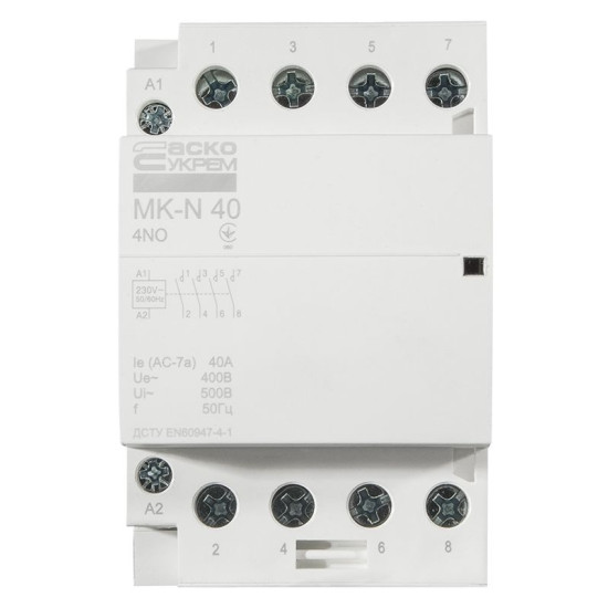 Модульний контактор Аско-Укрем MK-N 4P 40A 4NO (A0040030033)