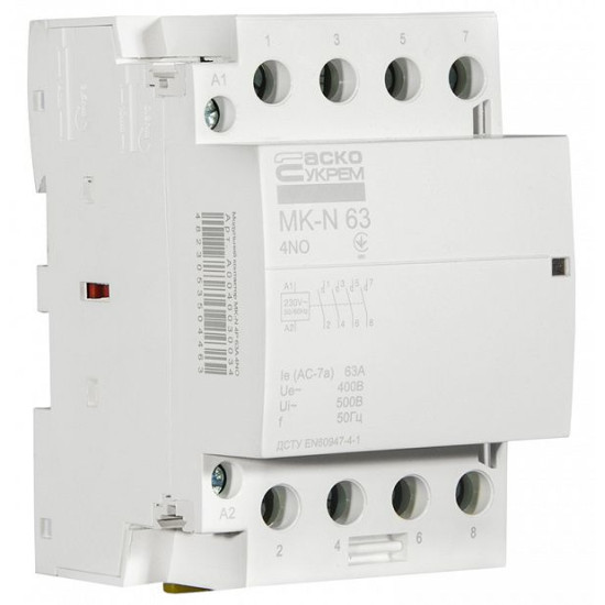 Модульний контактор Аско-Укрем MK-N 4P 63A 4NO (A0040030034)