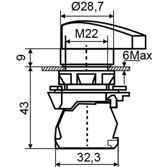 Перемикач Аско-Укрем TB5-AJ21 (0-I) (A0140010160)