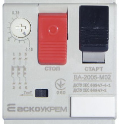 Автомат захисту двигуна Аско-Укрем ВА-2005 М02 0,16-0,25А (A0010050014)