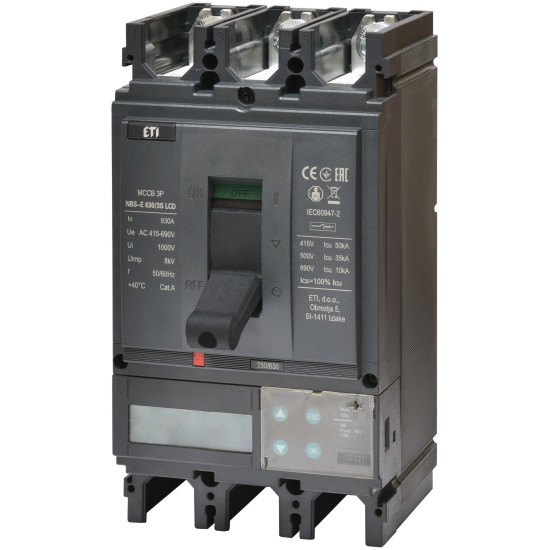 Корпусний автомат ETI NBS-E 630/3S LCD 3P 630A 50кА (4673147)