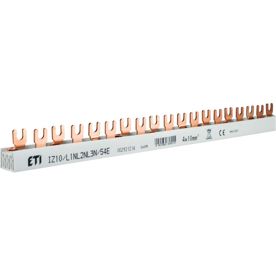 Шина живлення ETI IZ 10/L1NL2NL3N/54E 10мм² 3P+N Fork 54 модулів 1м (2921214)