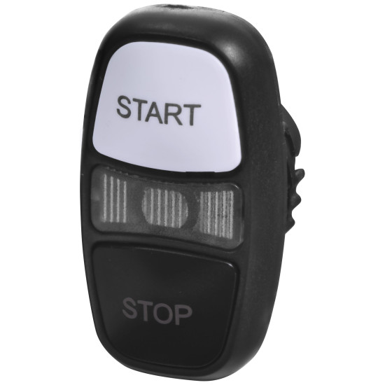 Подвійна кнопка-модуль ETI NSE-PB2I/WC-STSP з підсвіткою «START/STOP» чорна/біла (4774074)