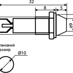 Сигнальна арматура Аско-Укрем AD22C-10 24В AC/DC червона (A0140030120)