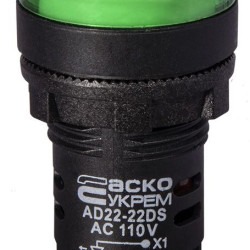 Сигнальна арматура Аско-Укрем AD22-22DS 110В АС зелена (A0140030066)