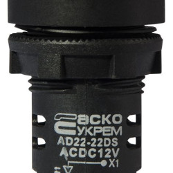 Сигнальна арматура Аско-Укрем AD22-22DS 12В AC/DC жовта (A0140030161)