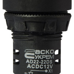 Сигнальна арматура Аско-Укрем AD22-22DS 12В AC/DC червона (A0140030163)