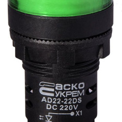 Сигнальна арматура Аско-Укрем AD22-22DS 220В DC зелена (A0140030082)