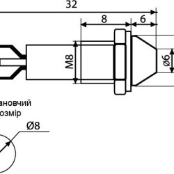 Сигнальна арматура Аско-Укрем AD22C-8 24В AC/DC жовта (A0140030102)