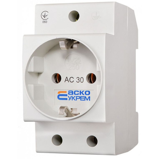 Розетка Аско-Укрем AC30 2Р+РЕ з заземленням (A0150010104)