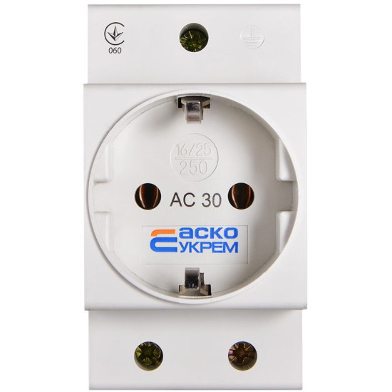 Розетка Аско-Укрем AC30 2Р+РЕ з заземленням (A0150010104)