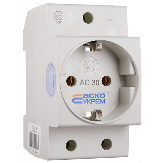 Розетка Аско-Укрем AC30 2Р+РЕ з заземленням (A0150010104)