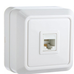 Телефонна розетка Аско-Укрем Ct RJ-12, RJ-45 (РЗtf-1-Ct-W)
