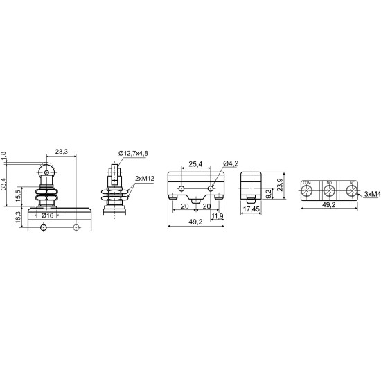 Кінцевий міні-вимикач Аско-Укрем Z-15GQ22-B (A0050040001)