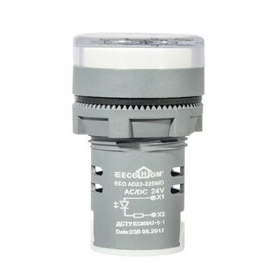 Сигнальна арматура ECOHOME ECO AD22-22SMD 24В AC/DC біла (ECO090010005)
