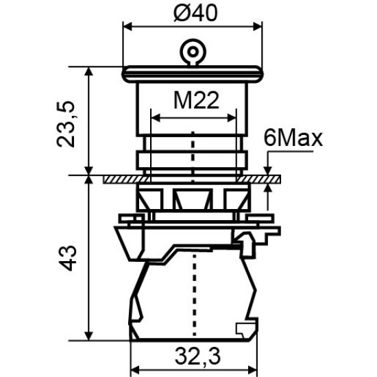 Кнопка-грибок Аско-Укрем TB5-AS542 (A0140010163)