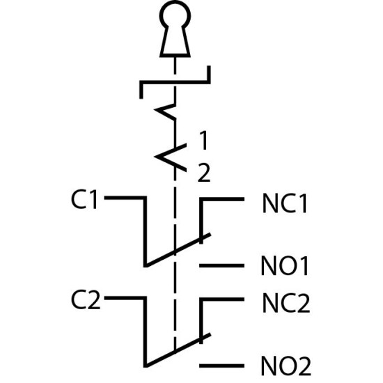 Металева кнопка Аско-Укрем TY 19C-K11/3 2NO+2NC (A0140010214)