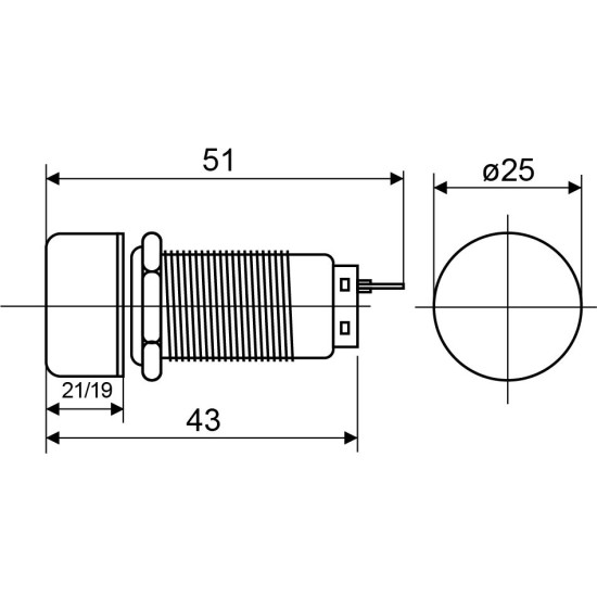 Металева кнопка Аско-Укрем TY 19C-S11/1 1NO+1NC (A0140010215)