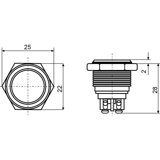 Металева кнопка Аско-Укрем TYJ 16-211 1NO+1NC (A0140010088)