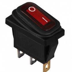 Перемикач Аско-Укрем KCD3-101NW R/B (0-I) IP54 з підсвічуванням червоний (A0140040036)