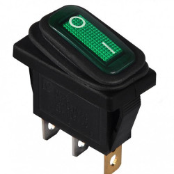Перемикач Аско-Укрем KCD3-101NW GR/B (0-I) IP54 з підсвічуванням зелений (A0140040035)