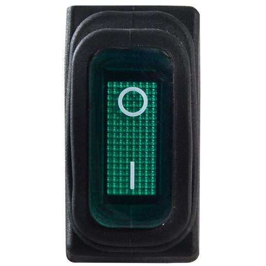 Перемикач Аско-Укрем KCD3-101NW GR/B (0-I) IP54 з підсвічуванням зелений (A0140040035)