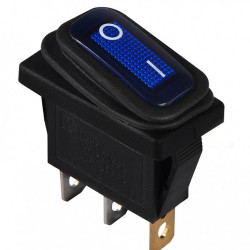 Перемикач Аско-Укрем KCD3-101NW BL/B (0-I) IP54 з підсвічуванням синій (A0140040038)