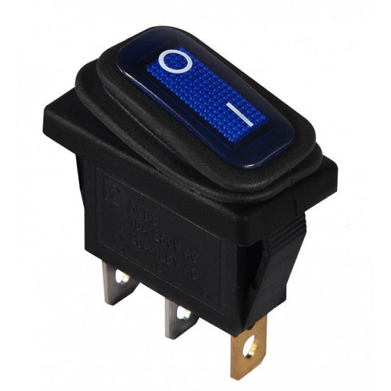 Перемикач Аско-Укрем KCD3-101NW BL/B (0-I) IP54 з підсвічуванням синій (A0140040038)