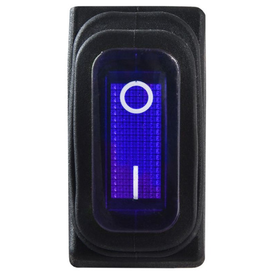 Перемикач Аско-Укрем KCD3-101NW BL/B (0-I) IP54 з підсвічуванням синій (A0140040038)
