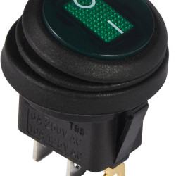 Перемикач Аско-Укрем KCD1-8-101NW GR/B (0-I) IP65 з підсвічуванням круглий зелений (A0140040078)