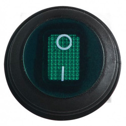 Перемикач Аско-Укрем KCD1-8-101NW GR/B (0-I) IP65 з підсвічуванням круглий зелений (A0140040078)
