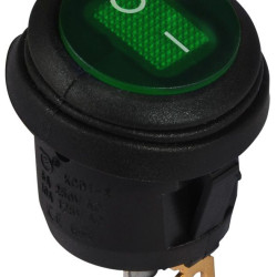 Перемикач Аско-Укрем KCD1-5-101NW GR/B (0-I) IP65 з підсвічуванням круглий зелений (A0140040075)