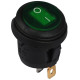 Перемикач Аско-Укрем KCD1-5-101NW GR/B (0-I) IP65 з підсвічуванням круглий зелений (A0140040075)