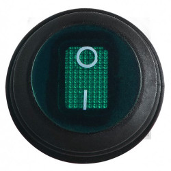 Перемикач Аско-Укрем KCD1-5-101NW GR/B (0-I) IP65 з підсвічуванням круглий зелений (A0140040075)