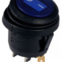 Перемикач Аско-Укрем KCD1-5-101NW BL/B (0-I) IP65 з підсвічуванням круглий синій (A0140040076)