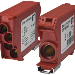 Розподільчий блок ETI EDBJ-1x70-4x25/R 192A 1000V AC/1500В DC червоний (1102444)