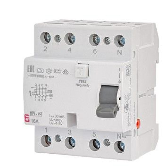 ПЗВ ETI EFI6-P4 3P+N 16/0,03 A 6кА (2061660)