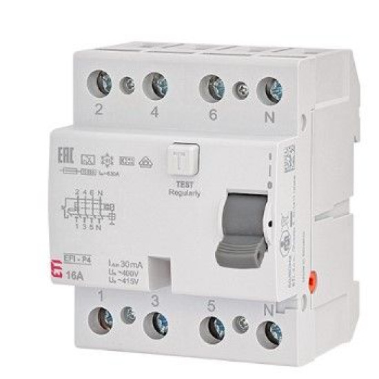 ПЗВ ETI EFI-P4 3P+N 16/0,03 NL A 10кА (2061810)